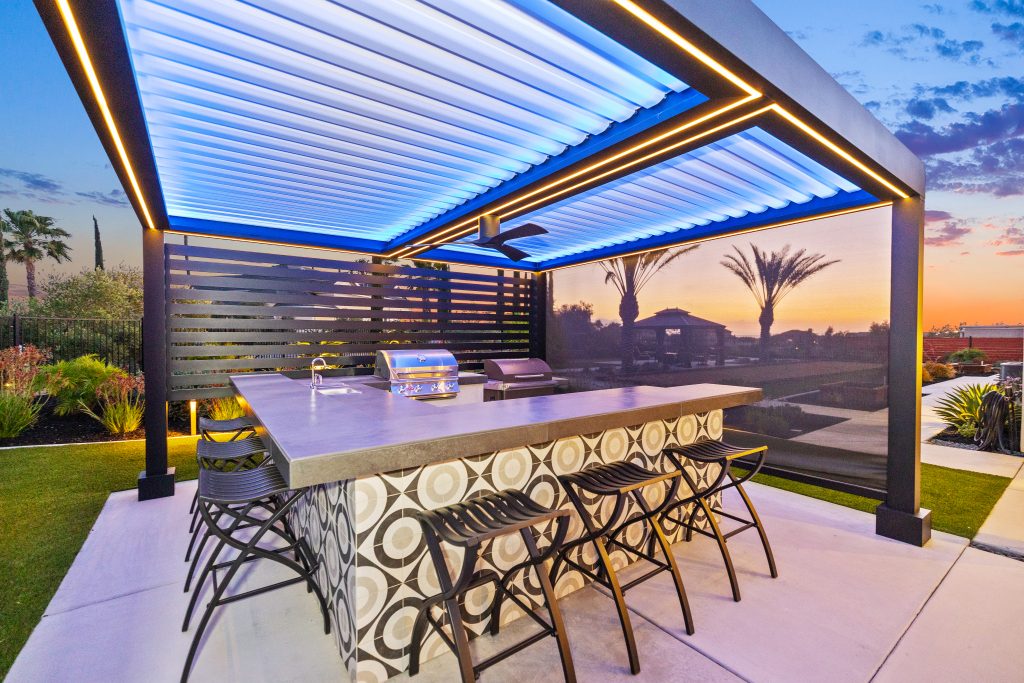 Outdoor Elements louvered pergola installation by Pergolas Northwest in Portland Oregon